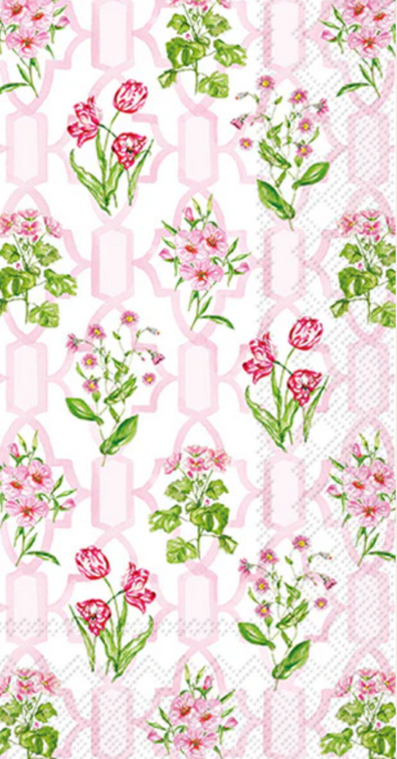 Pink Trellis Guest Towel