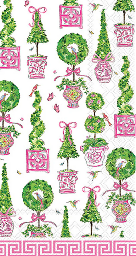 Pink Topiaries Guest Towel