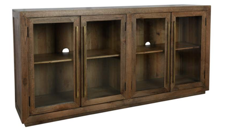 Bentley Oak 4 Door Cabinet Rustic Brown