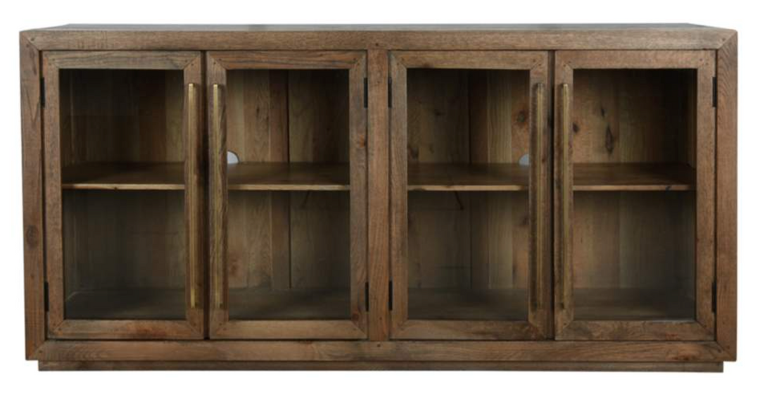Bentley Oak 4 Door Cabinet Rustic Brown