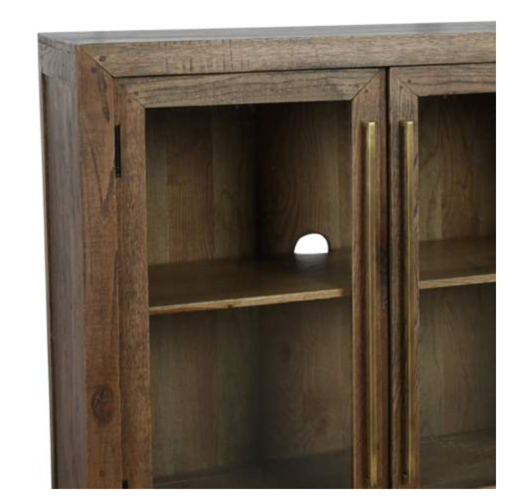 Bentley Oak 4 Door Cabinet Rustic Brown