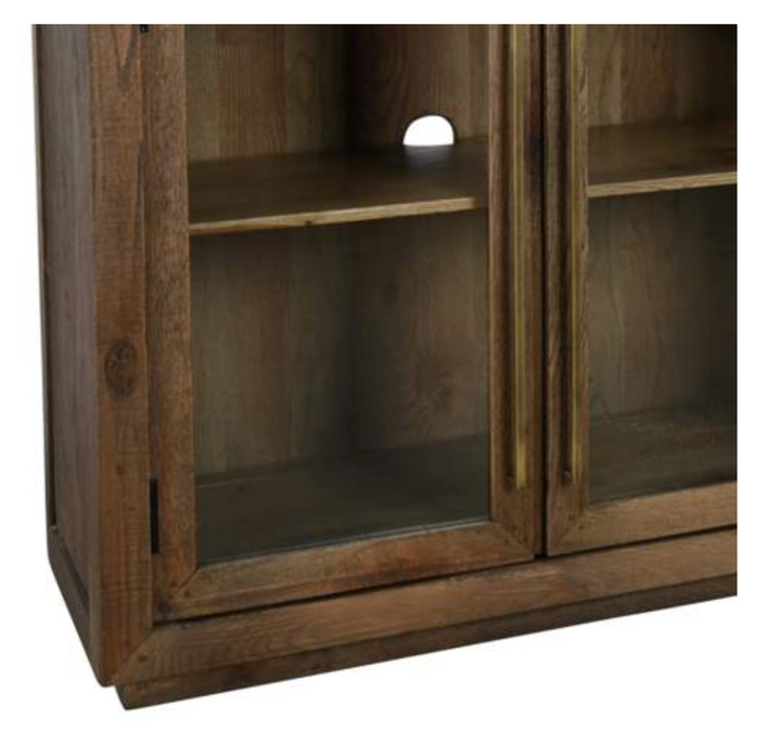 Bentley Oak 4 Door Cabinet Rustic Brown