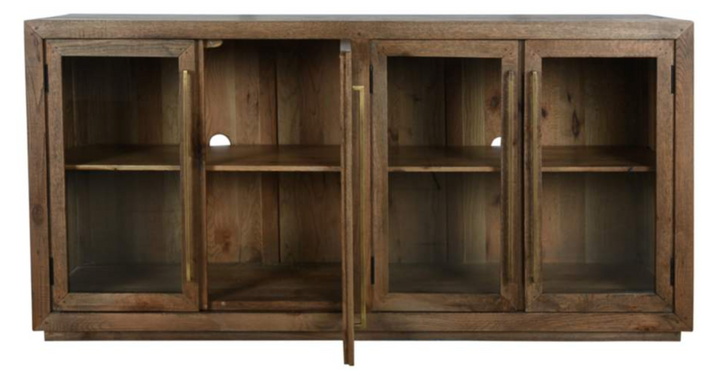 Bentley Oak 4 Door Cabinet Rustic Brown