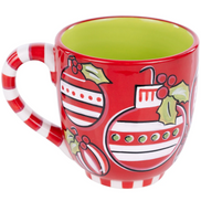 Red & White Holly Ornament Mug