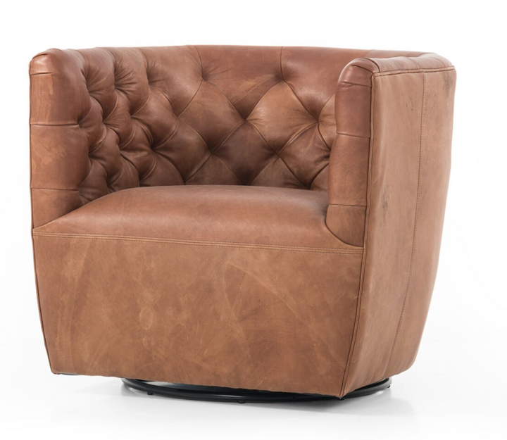 Hancock Leather Swivel Chair