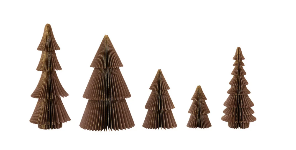 Paper Folding Honeycomb Trees w/ Gold Glitter