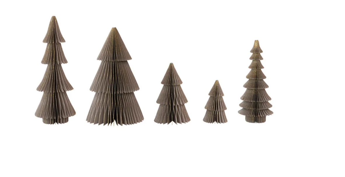 Paper Folding Honeycomb Trees w/ Gold Glitter