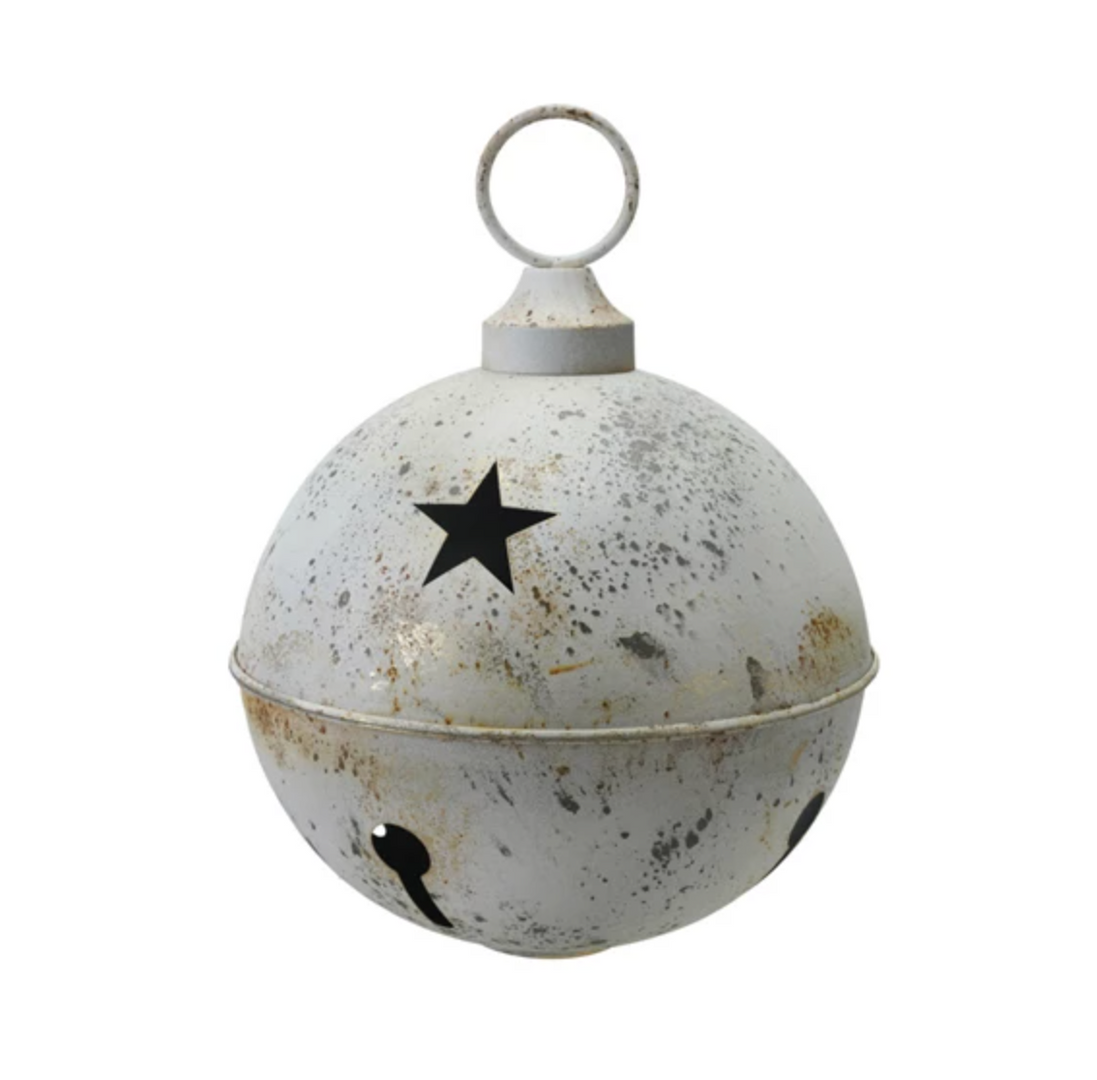 Metal Bell Ornament with Star Cut-Outs