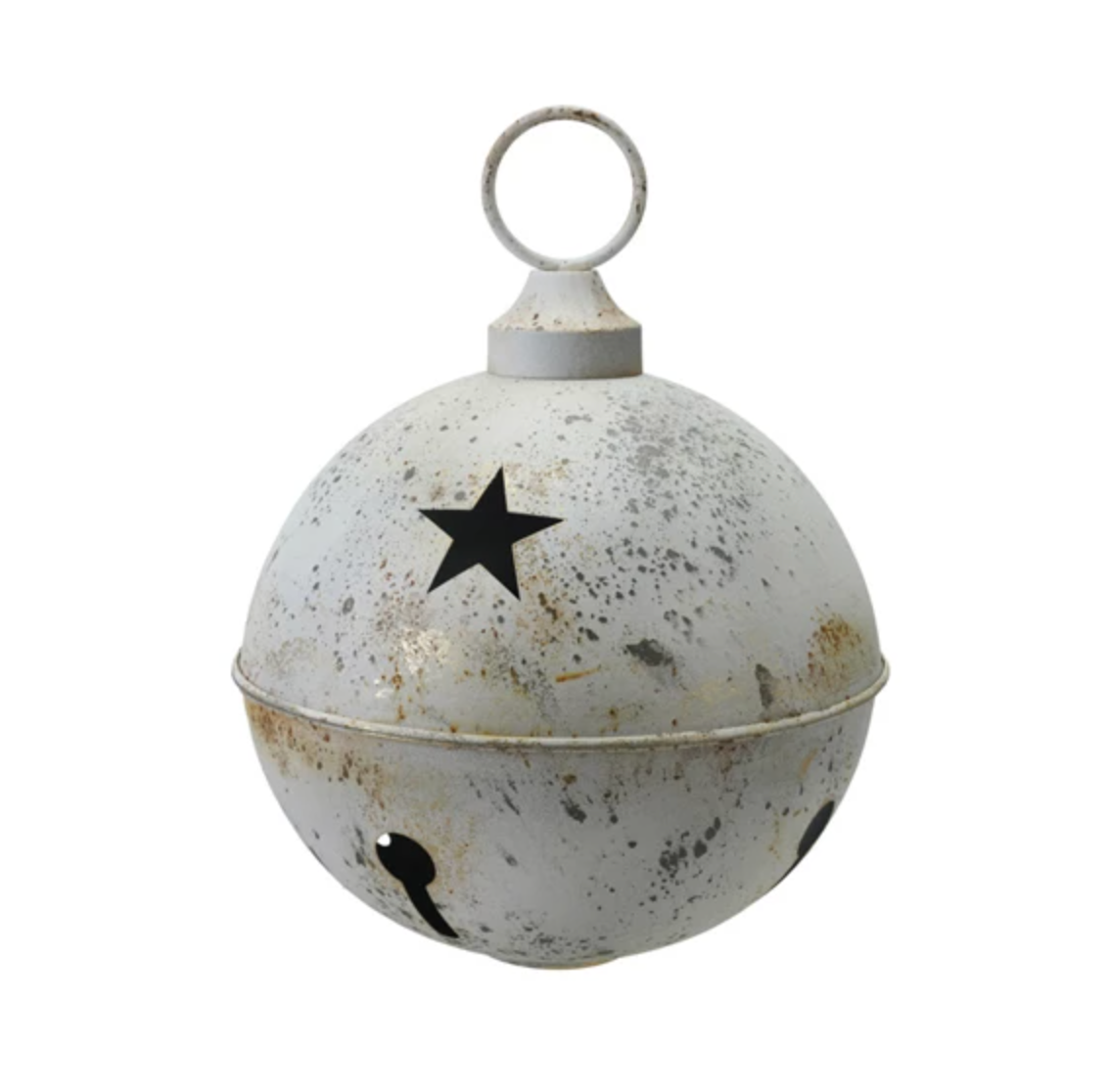 Metal Bell Ornament with Star Cut-Outs