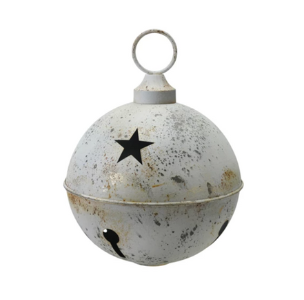 Metal Bell Ornament with Star Cut-Outs