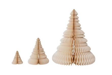 Paper Folding Honeycomb Trees with Gold Glitter