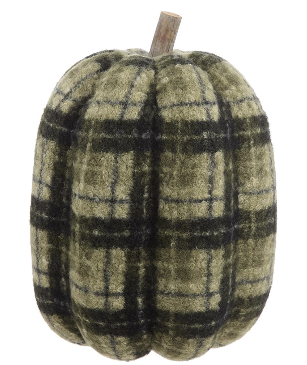 Two Tone Green Plaid Pumpkin
