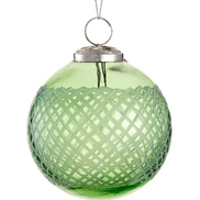 Green Etched Glass Ornament