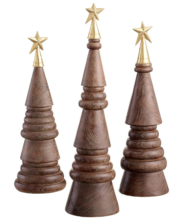 Wooden Topiary Tree With Star