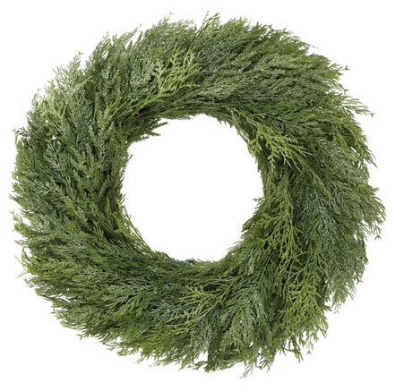 Glittered Ultra Deluxe Mixed Cedar Wreath