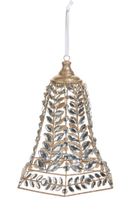 Clear Jeweled Bell Ornament