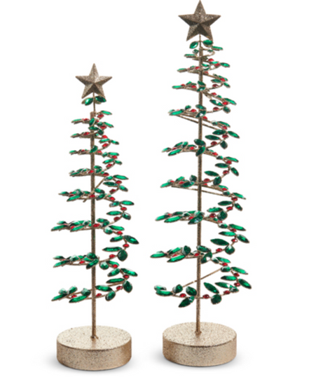 Red and Green Spiral Jeweled Tree