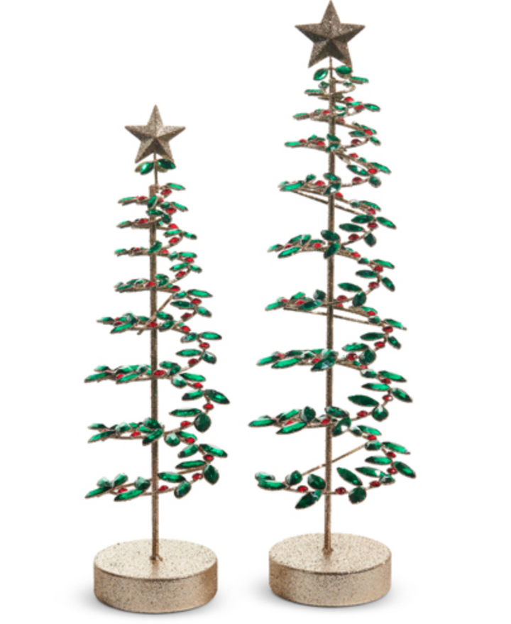 Red and Green Spiral Jeweled Tree