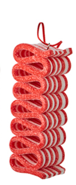 4" Red and White Ribbon Candy Ornament