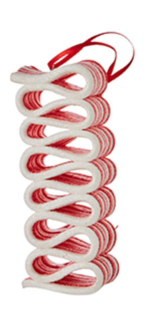 4" Red and White Ribbon Candy Ornament