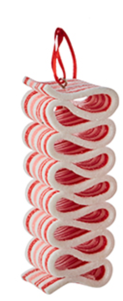 4" Red and White Ribbon Candy Ornament