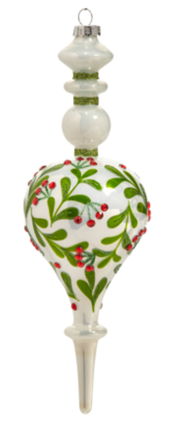 9.75" Botanical Leaf Finial Ornament