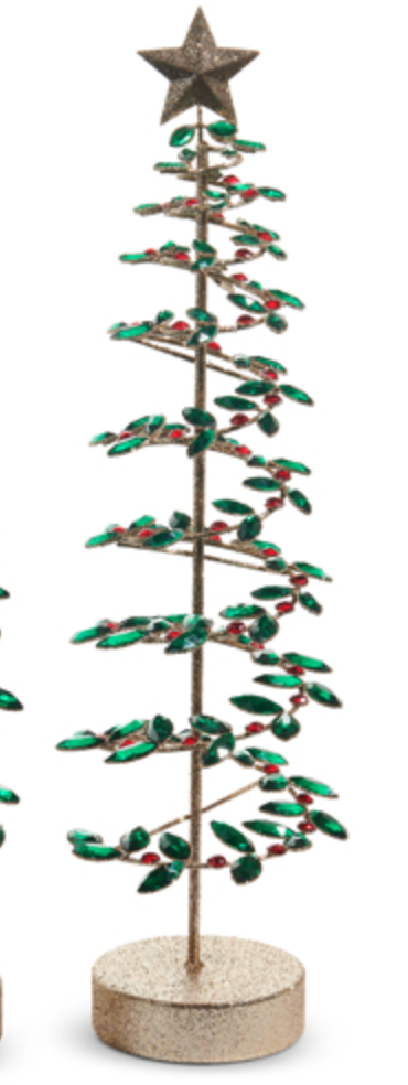 Red and Green Spiral Jeweled Tree