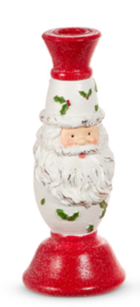 Patterned Santa Candlesticks