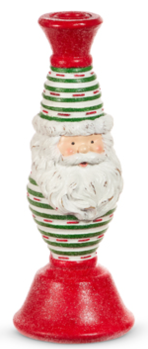 Patterned Santa Candlesticks