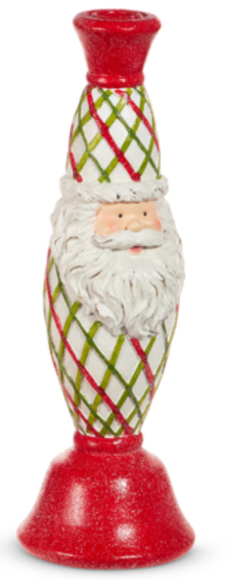Patterned Santa Candlesticks