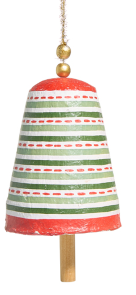 Christmas Paper Mache Bell Ornament