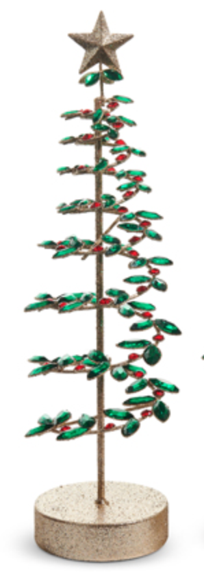Red and Green Spiral Jeweled Tree