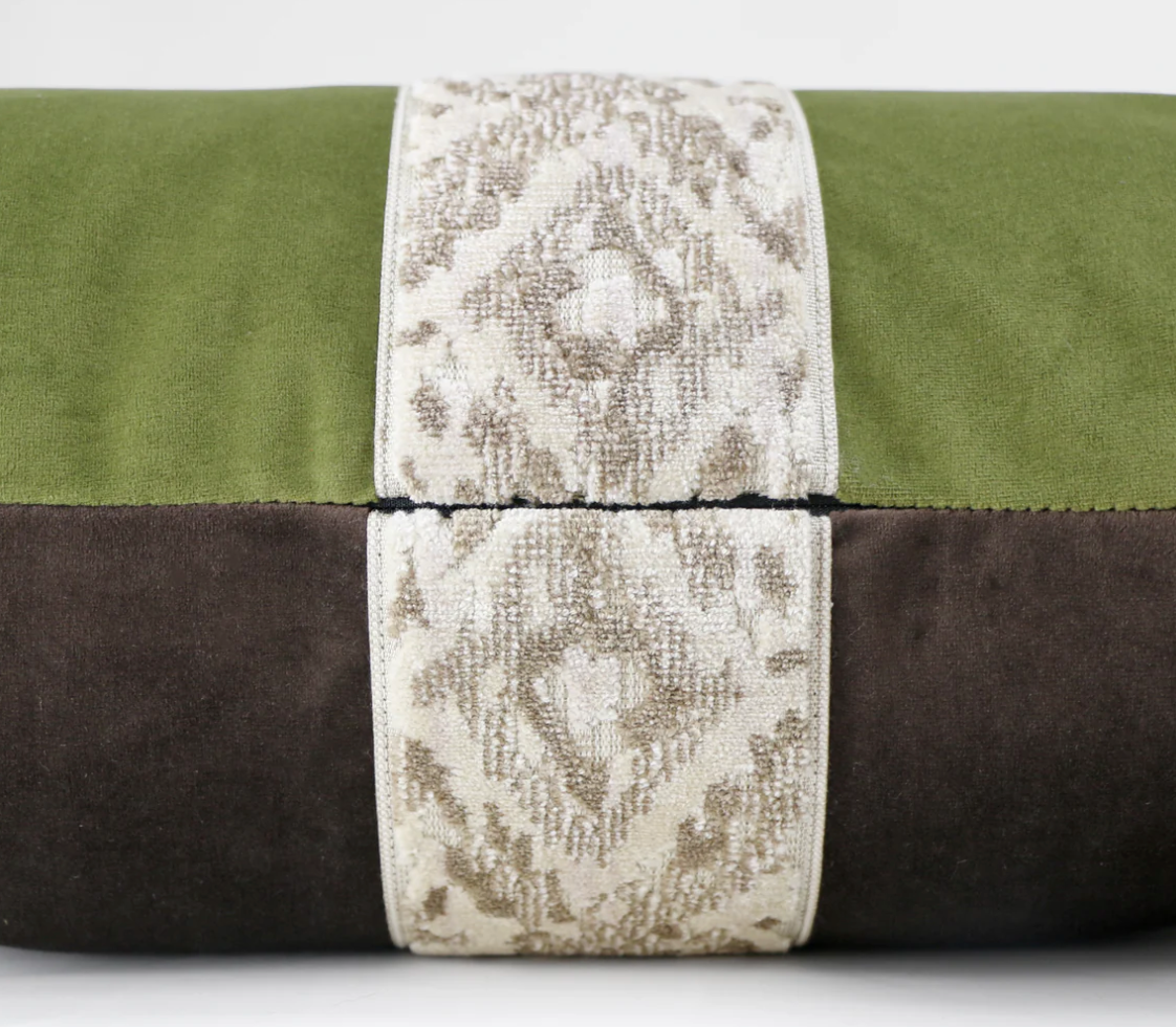ADDISON PILLOW - AVOCADO/CHOCOLATE
