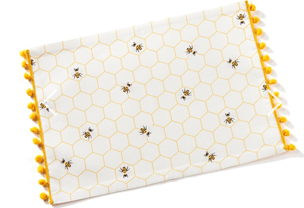 Bee Pom-Pom Placemats Reversible