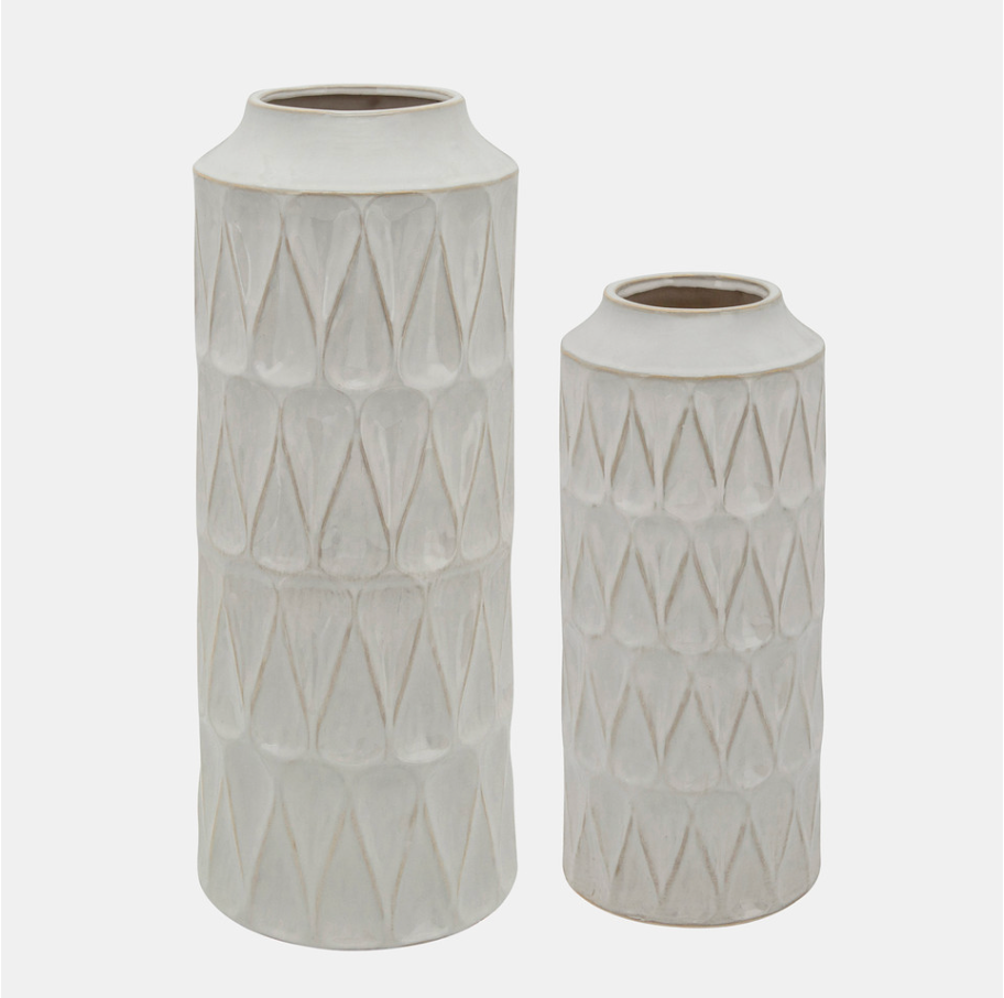 Vase Teardrop White SH 16"