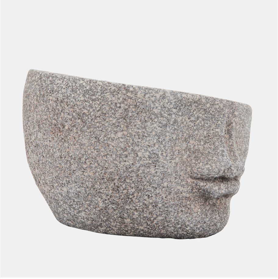 Half Face Planter, Gray 8''