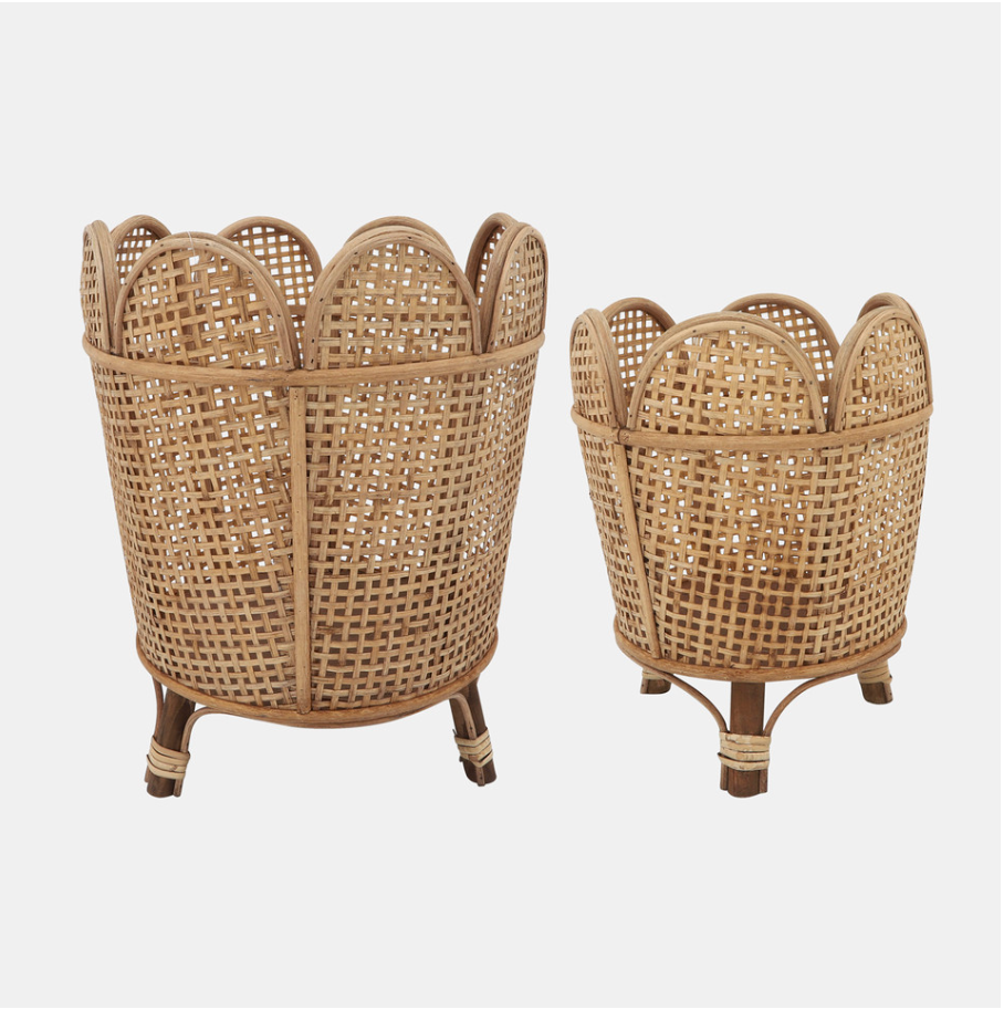 Brown Bamboo Wavy Planters