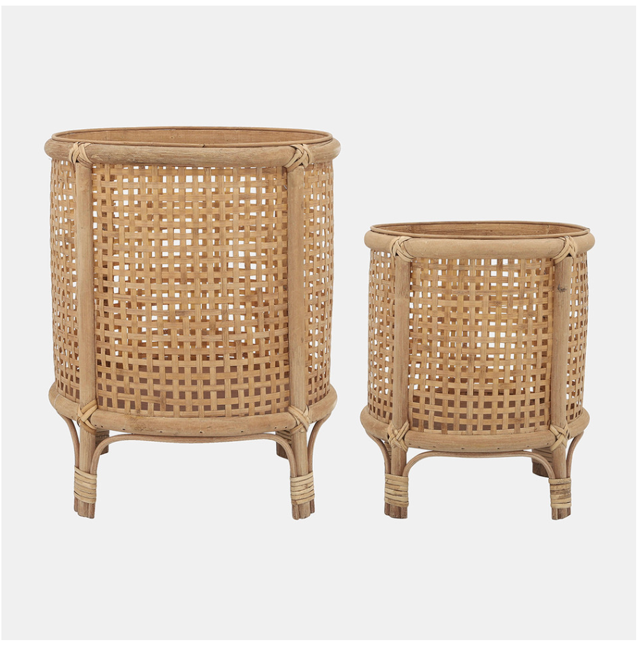 Brown Bamboo Woven Planters