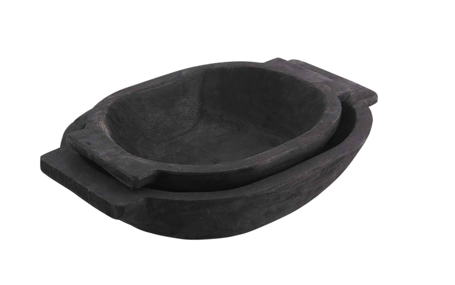 Black Oval Dough Bowls