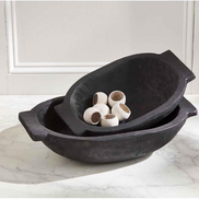 Black Oval Dough Bowls