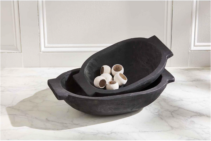 Black Oval Dough Bowls
