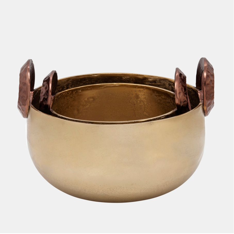 Gold Bowl W/ Handles