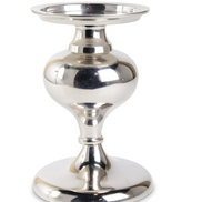 Candle Holder Metal Polished Silver