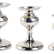 Candle Holder Metal Polished Silver