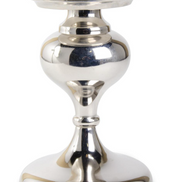 Candle Holder Metal Polished Silver MD