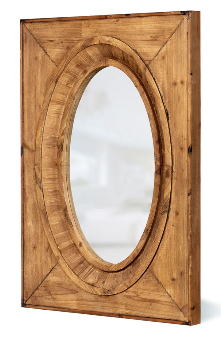 Mirror Aged Wooden Framed Oval PH