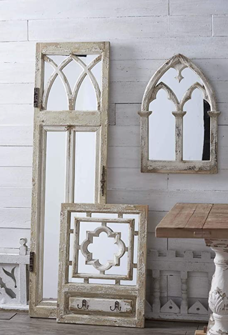Mirror Wood Door Panel Cathedral Detail