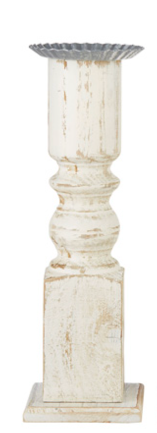 Candle Holder Distressed White