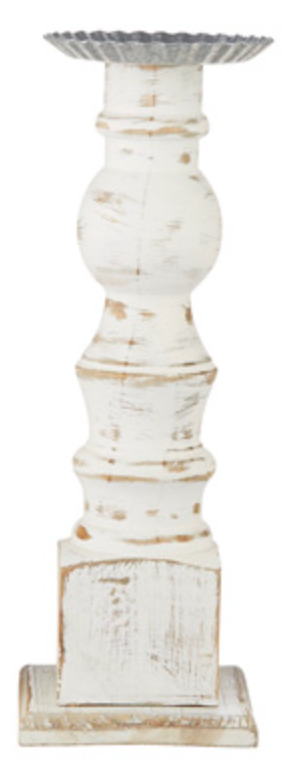 Candle Holder Distressed White