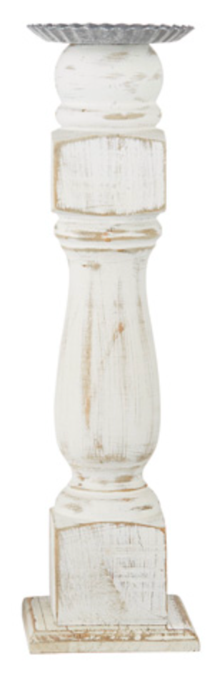 Candle Holder Distressed White